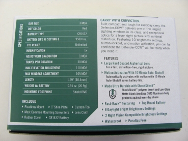 Vortex Defender CCW Red Dot 3 MOA