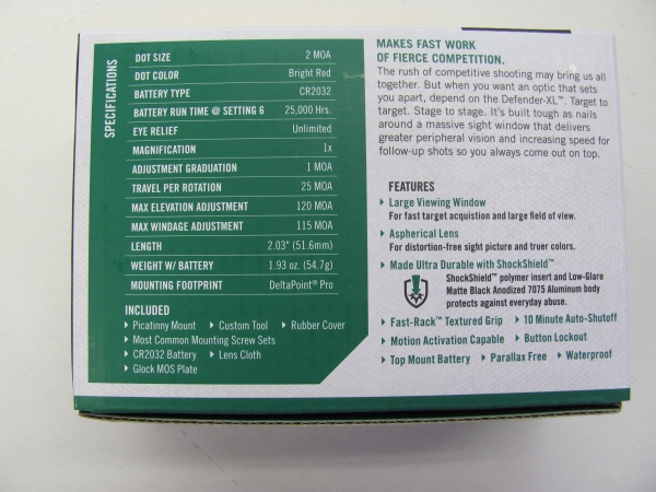 Vortex Defender XL Red Dot 2 MOA